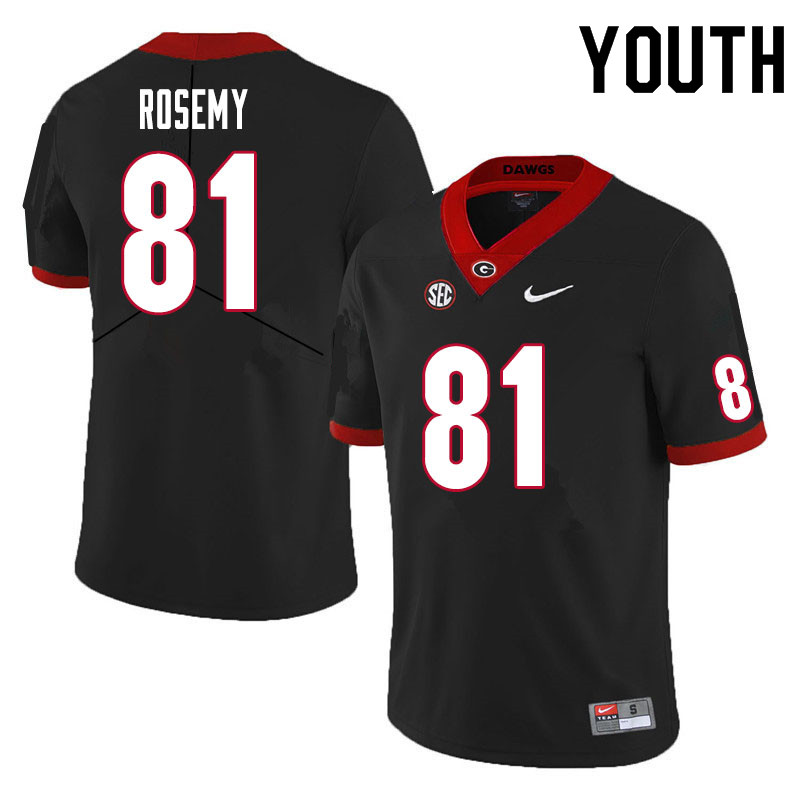 Youth #81 Marcus Rosemy Georgia Bulldogs College Football Jerseys Sale-Black